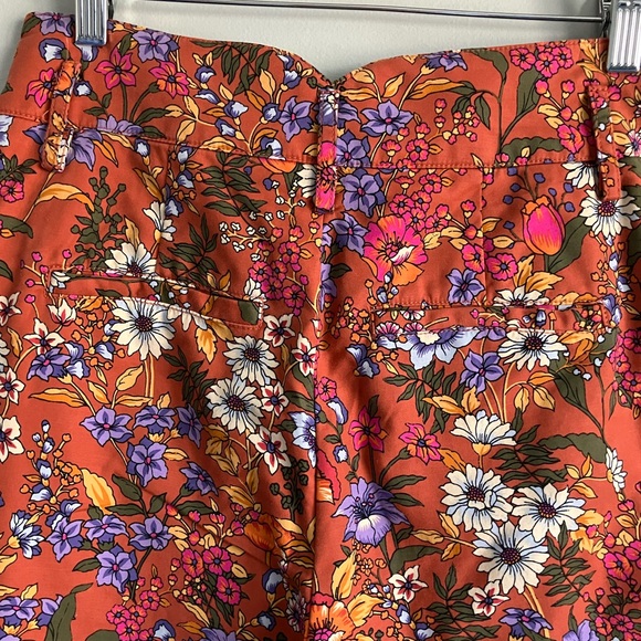 ATHROPOLOGIE MAEVE Flower Power High Rise Cropped Cotton Blend Pant Size 8 - Picture 8 of 15